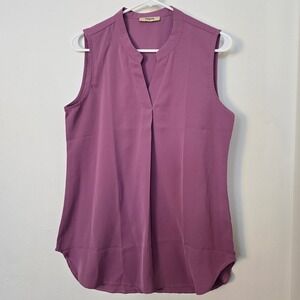 Timeson Sleeveless Blouse Womens Small Purple V Neck